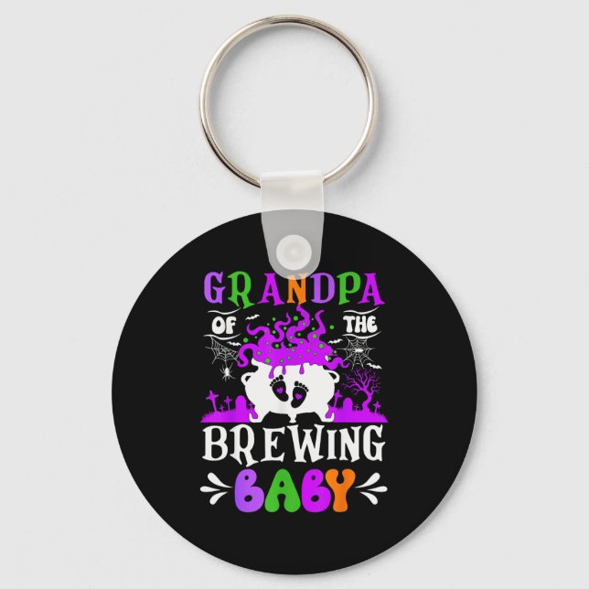 Llavero Grandpa Of The Brewing Baby Grandpa To Be Hallowee (Anverso)