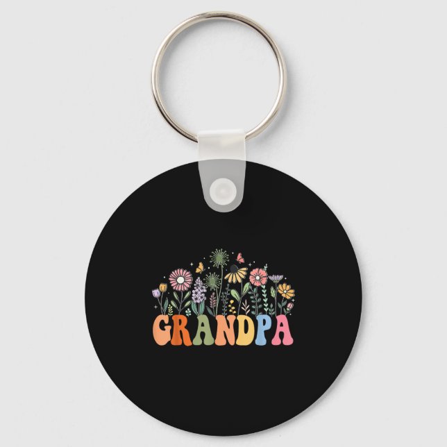 Llavero Grandpa Wildflower Floral Birthday Baby Shower New (Anverso)