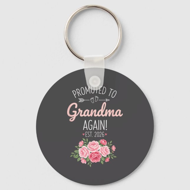 Llavero Grandparent Promoted To Grandma Again Est. 2026, N (Anverso)