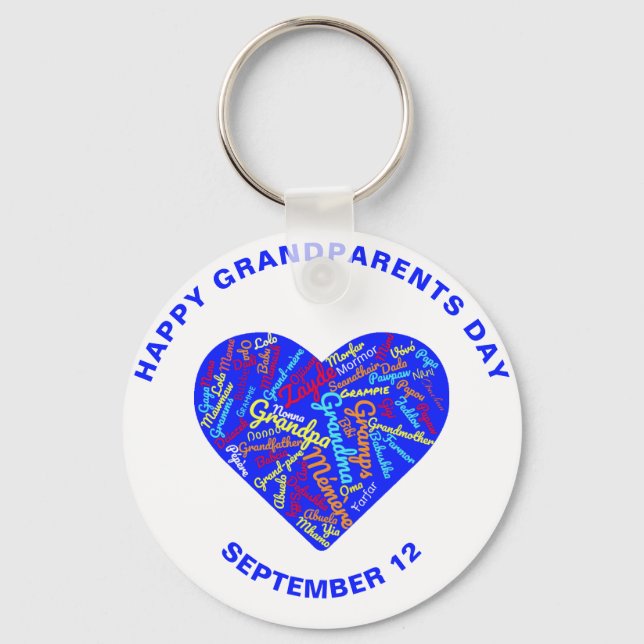 Llavero Grandparents Day September 12 Keychain (Anverso)