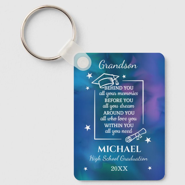 Llavero Grandson High School Graduation Custom Name Year  (Anverso)