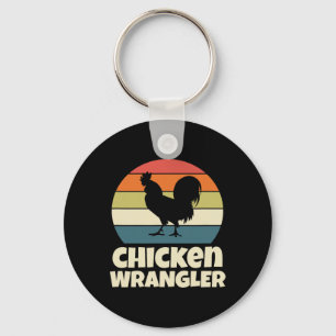 Llavero Grangero de Pollos Criador de Gallos Retro Vint