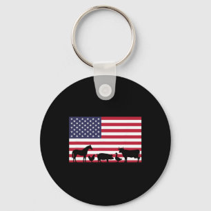 Llavero Granja de animales de la bandera americana Caballo