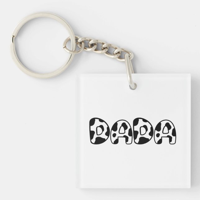 Llavero Granja de Aniversario de la Familia Cute Dada Cow (Frente)