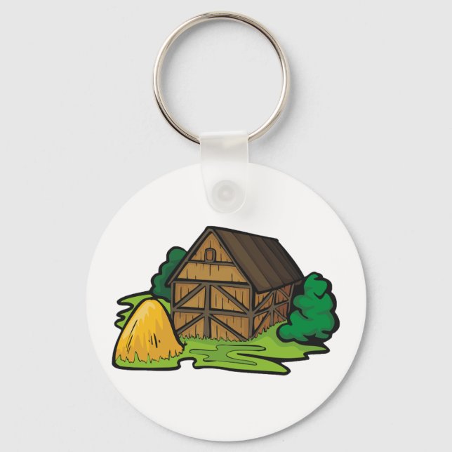 Llavero Granja de Campo de Madera Rústica (Anverso)