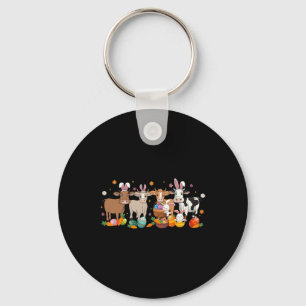 Llavero Granja de Pascua de Vaca Animal Granjero Huevos de