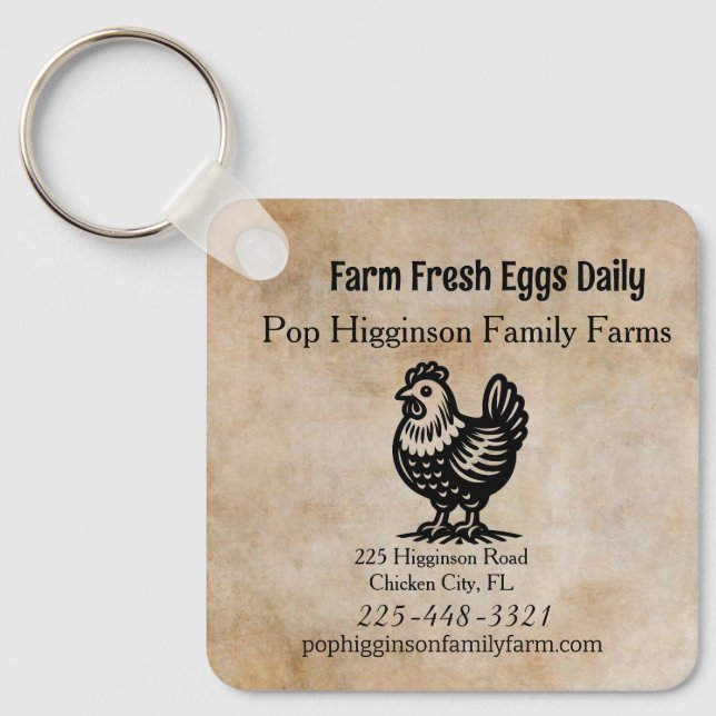 Llavero Granja de pollo de época (Anverso)