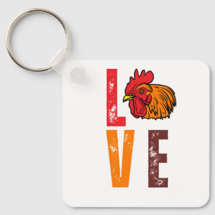 Llavero Granja de pollos - Amante de gallos y gallinas Gra