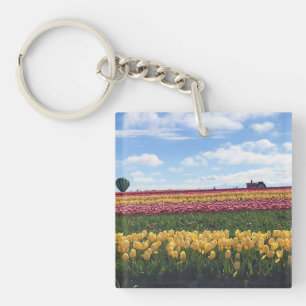 Llavero Granja de tulipanes de zapatos de madera, Woodburn