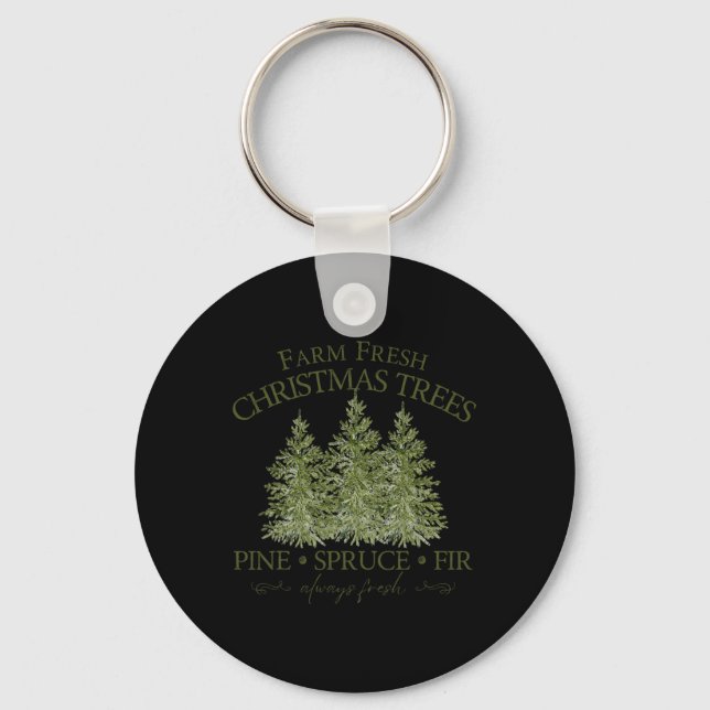 Llavero Granja Fresca Árboles de Navidad Pine Spruce Fir S (Anverso)