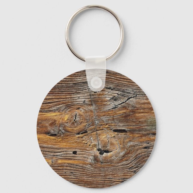 Llavero Grano de madera, hoja de madera de plumas (Anverso)