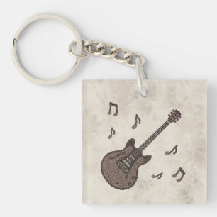 Llavero Granos de Café-Café-Guitarra-Arte del Café-Música-