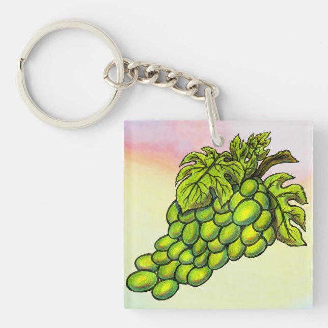 Llavero Grapevine verde y Bacchus cabalgando león pastel (Frente)