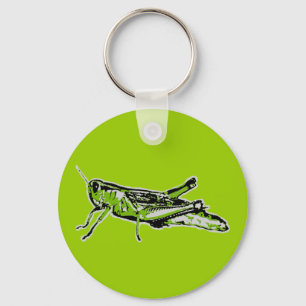 Llavero Grasshopper verde de arte pop