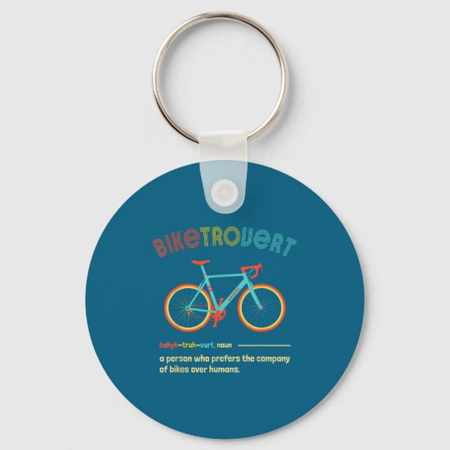 Llavero Gravel Bike Biketrovert Funny Cycling Quote Introv (Anverso)