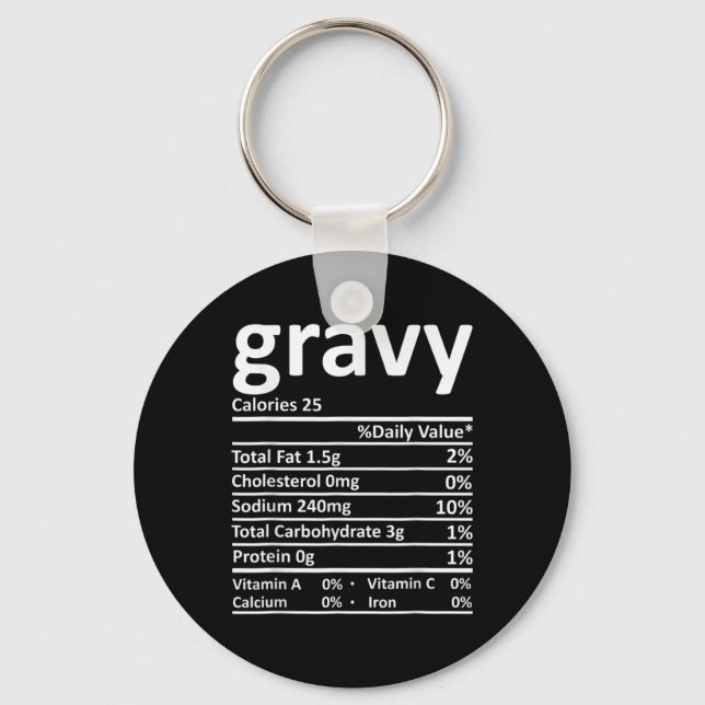 Llavero Gravy Nutrition Facts Fun Acción de Gracias Navida (Anverso)
