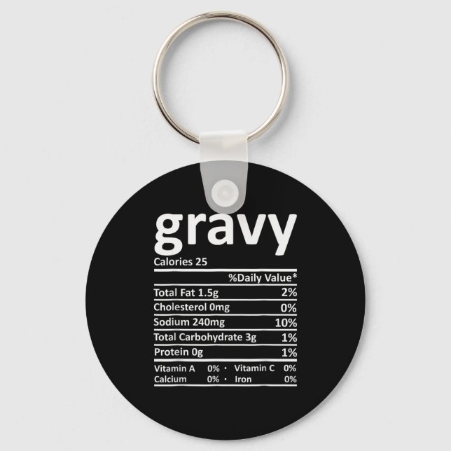 Llavero Gravy Nutrition Facts Funny Thanksgiving Christmas (Anverso)