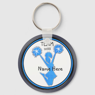 Llavero Gray Blue Black Cheerleader Keychains Personalized