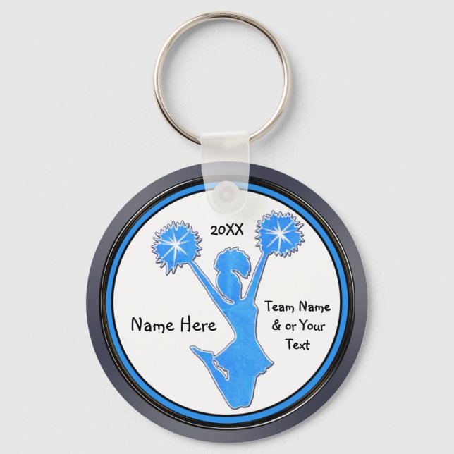 Llavero Gray Blue Black Cheerleader Keychains Personalized (Anverso)
