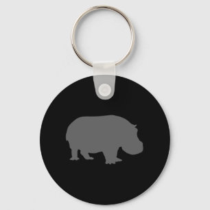 Llavero Gray Hippo Silhouette