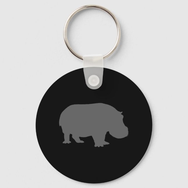 Llavero Gray Hippo Silhouette (Anverso)