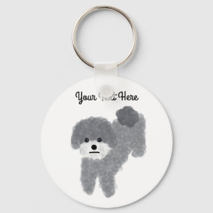 Llavero Gray Poodle #2 Keychain