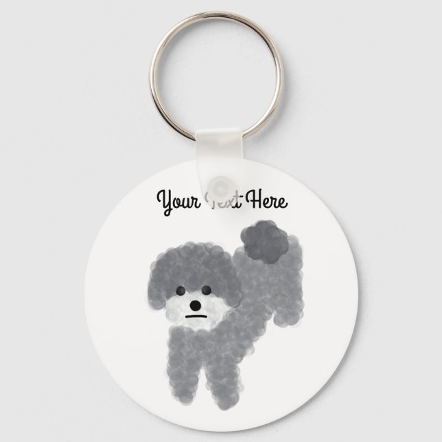 Llavero Gray Poodle #2 Keychain (Anverso)