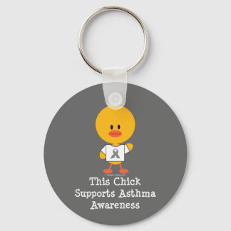 Llavero Gray Ribbon Asthma Awareness Chick Keychain