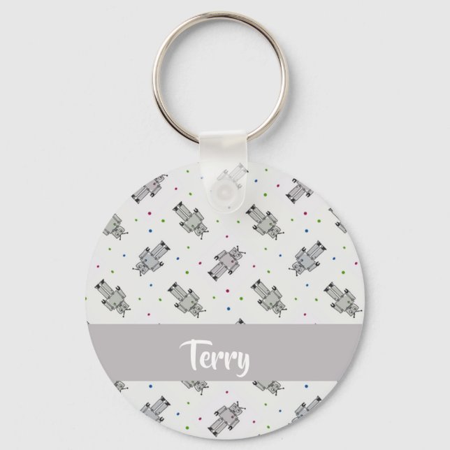 Llavero Gray robots pattern (Anverso)