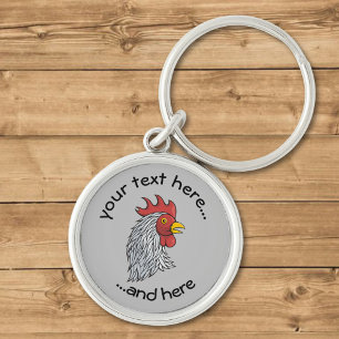 Llavero Gray Rooster's Head