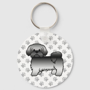 Llavero Gray Shih Tzu Cute Cartoon Dog Ilustracion