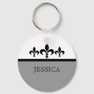 Llavero Gray Swanky Fleur De Lis Keychain
