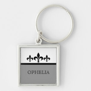 Llavero Gray Swanky Fleur De Lis Premium Keychain