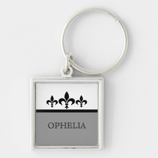 Llavero Gray Swanky Fleur De Lis Premium Keychain (Frente)