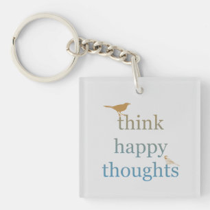Llavero Gray Think Happy Thoughts Birds