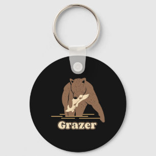 Llavero Grazer El Oso De Pesca Fat Brown Grizzly Antes De