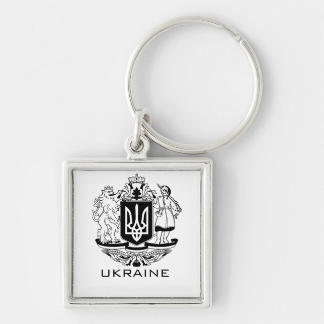 Llavero Great Coat of Arms of Ukraine Monochrome Fine Art (Frente)