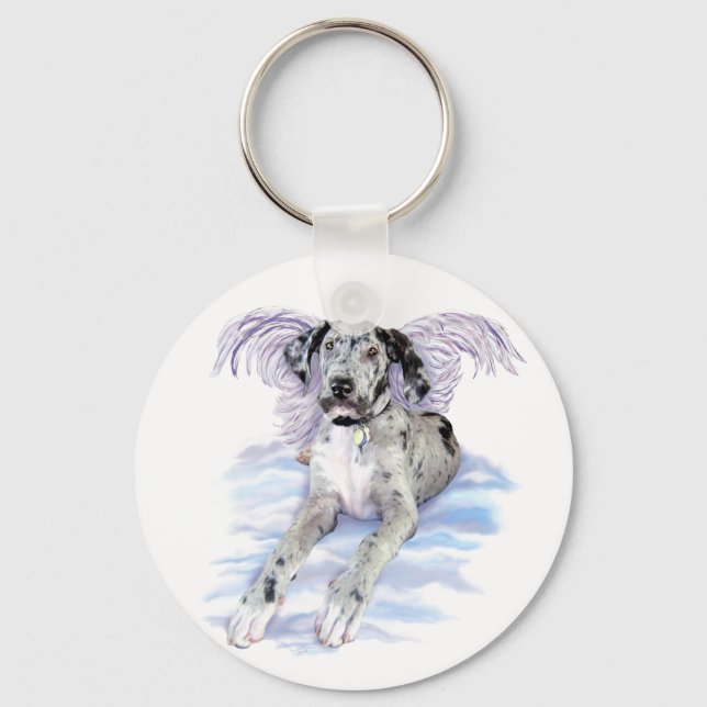 Llavero Great Dane Angel Merle UC (Anverso)