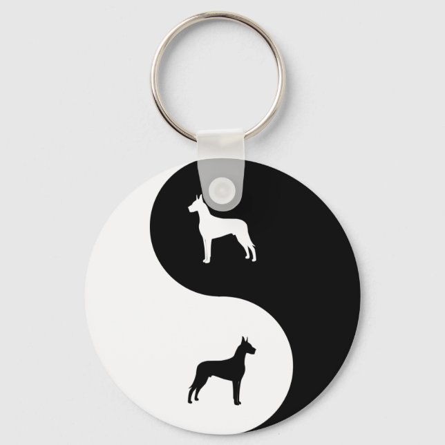 Llavero Great Dane Yin Yang (Anverso)