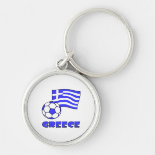 Llavero Grecia con bandera griega y balón de fútbol