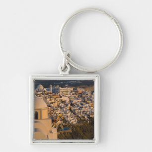 Llavero Grecia e isla griega de Santorini pueblo de