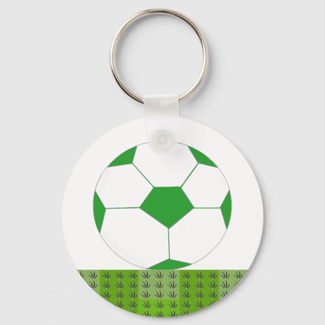 Llavero Green and White Soccer Ball (Anverso)