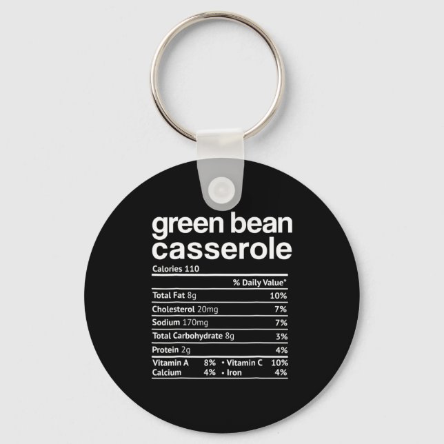 Llavero Green Bean Cerole Nutrition Facts Funny Thanksg  (Anverso)