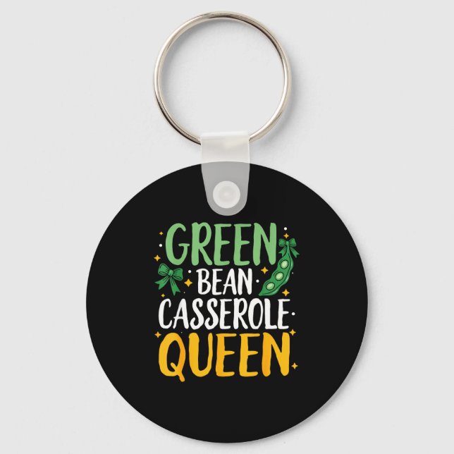 Llavero Green Bean Cerole Queen Kitchen Funny Thanksgiving (Anverso)