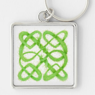 Llavero GREEN CELTIC KNOT Premium Square Keychain