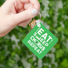Llavero Green Eat Sleep Chorus Repeat Block Keychain