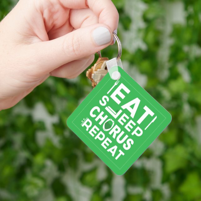 Llavero Green Eat Sleep Chorus Repeat Block Keychain (Mano)