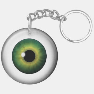 Llavero Green Eye Eyeball Ronda Dos Claves Acrílicas A Dos