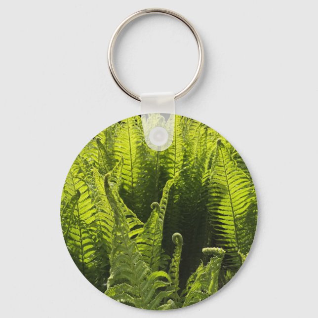 Llavero “Green ferns and curling fronds” (Anverso)