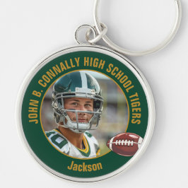 Llavero Green Gold Football Player Photo Commemorative